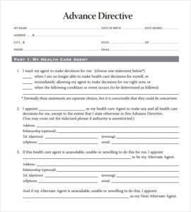 Advance Directive Forms Samples