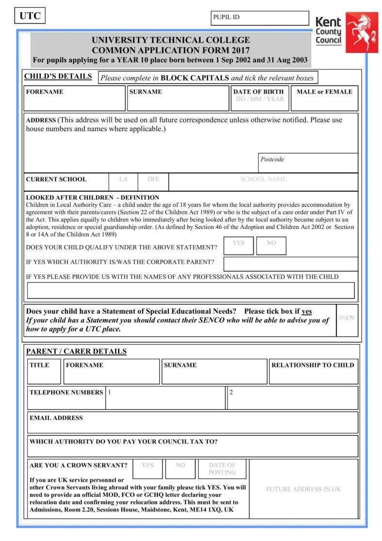 14 College Application Form Templates PDF DOC Docs 
