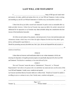 39 Last Will And Testament Forms Templates Template Lab