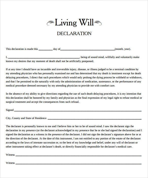 Living Will Template Uk Living Will Forms Free Printable