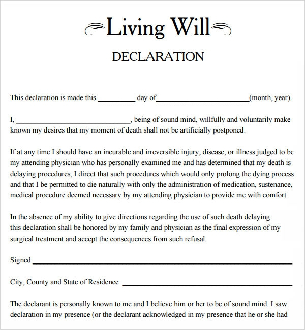 Wa State Living Will Form Living Will Forms Free Printable