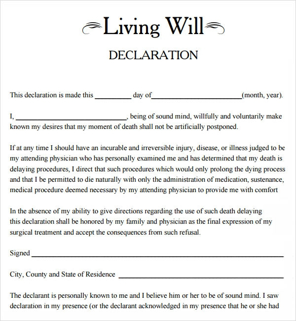 9 Sample Living Wills PDF Sample Templates