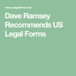 Dave Ramsey Recommends US Legal Forms Legal Forms Dave