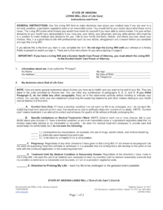 Download Arizona Living Will Form Advanced Directive