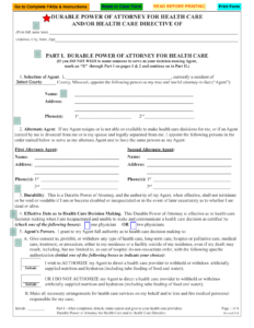Download Missouri Living Will Form Advance Directive