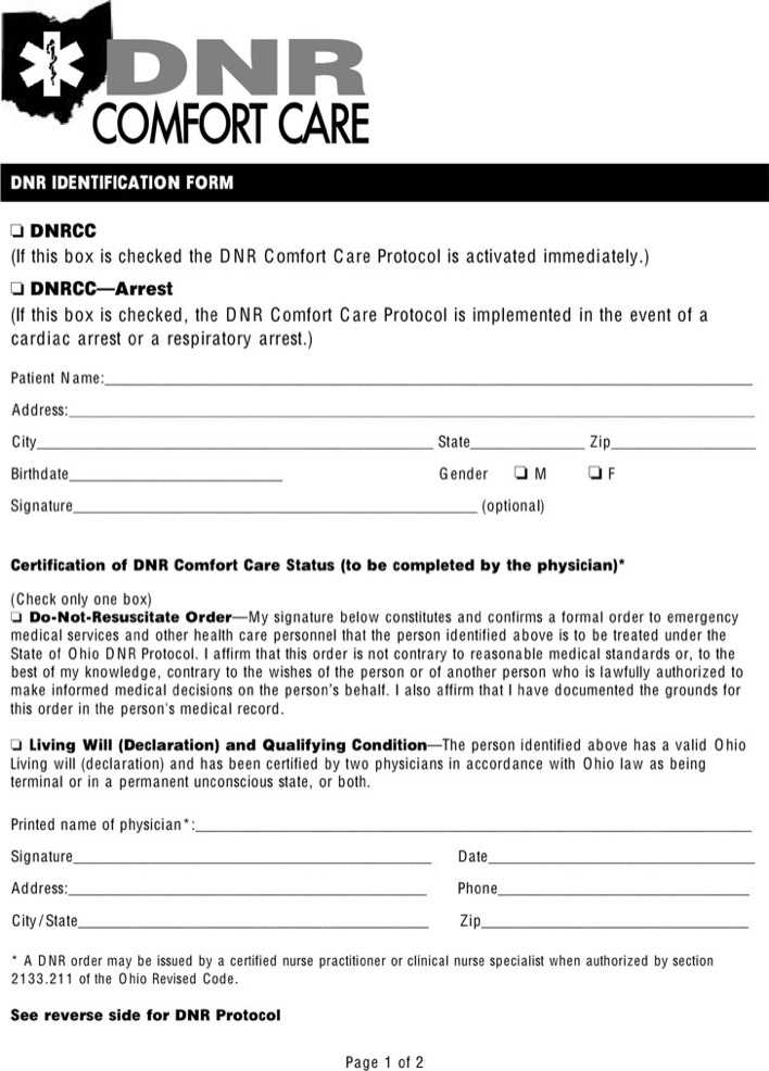 Download Ohio Do Not Resuscitate Form 1 For Free Page 3 