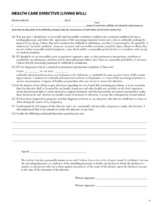 Download Washington Living Will Form Advance Directive