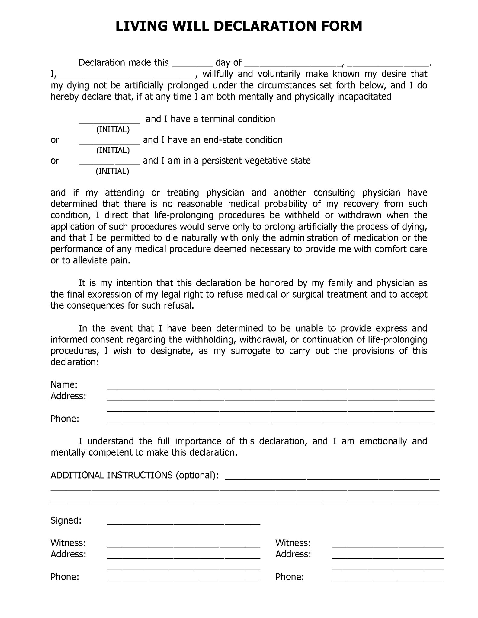 Free Printable Legal Forms Florida Printable Forms Free Online