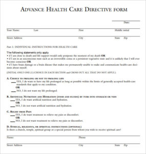 FREE 9 Advance Directive Forms In PDF