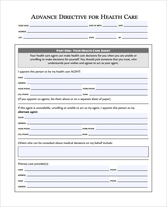 FREE 9 Advance Directive Forms In PDF