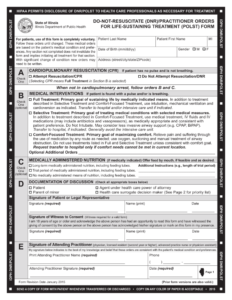 Free Illinois Do Not Resuscitate DNR Order Form PDF