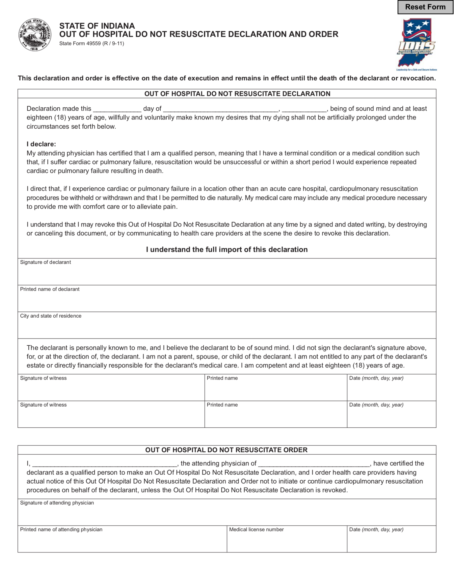 Advance Directive Form Pdf