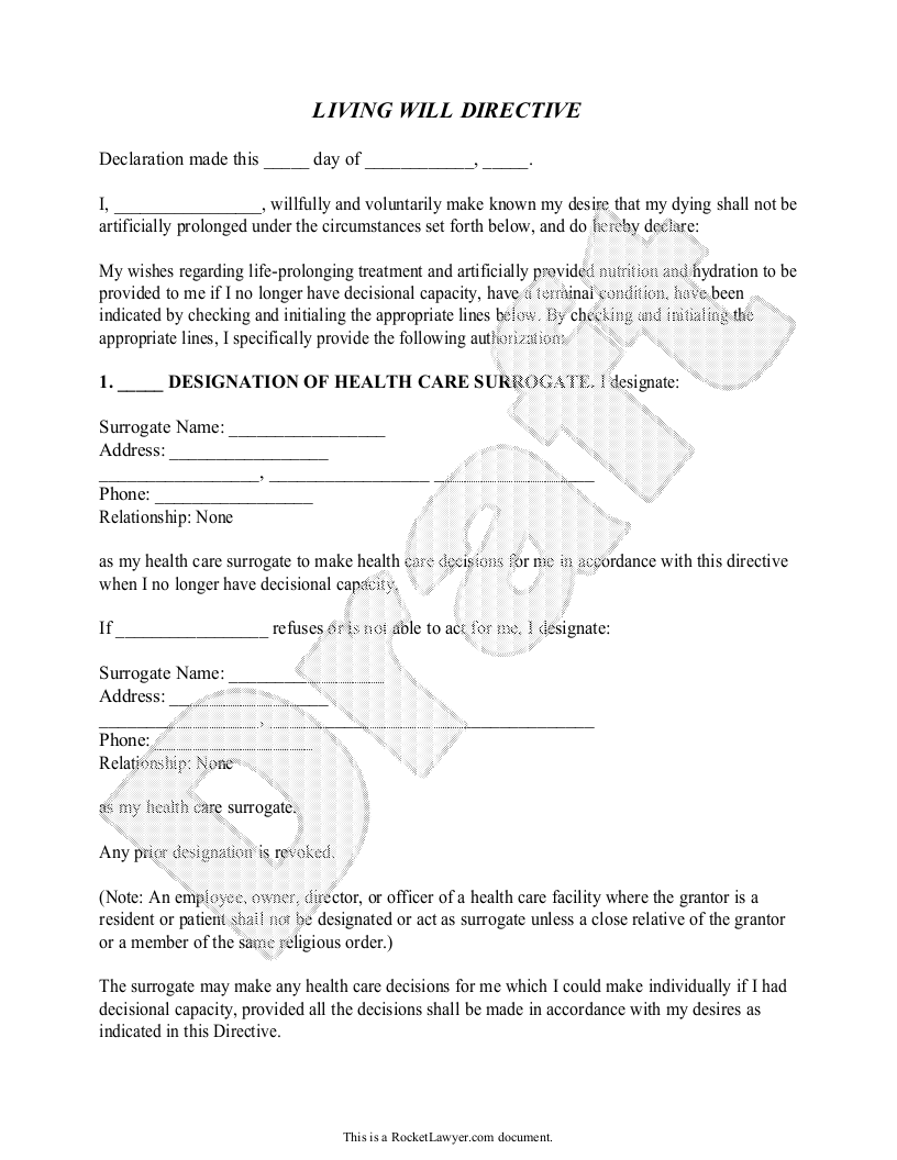 Free Kentucky Living Will Free To Print Save Download Living Will 