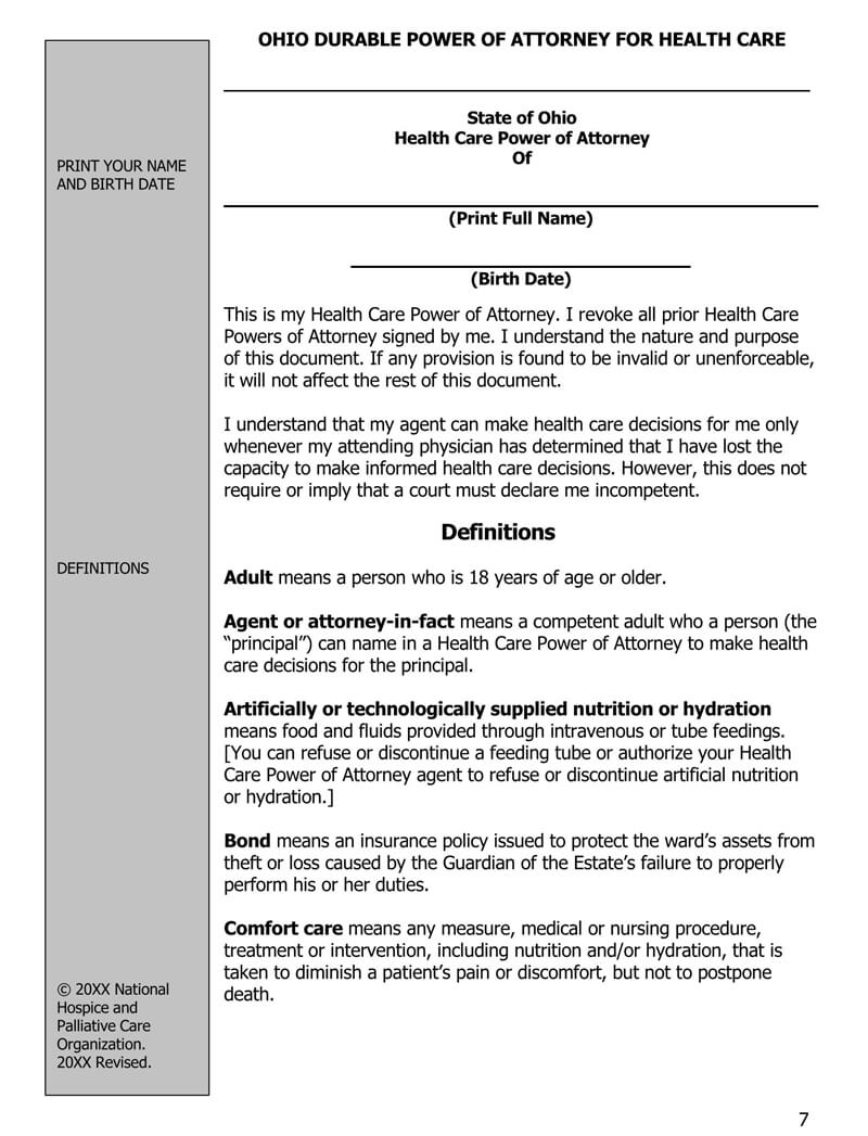 Free Living Will Forms Templates Advance Directive 