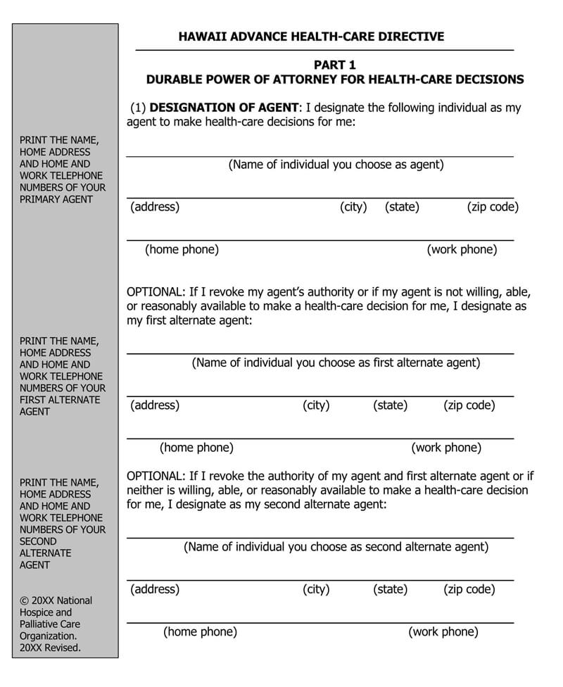 Free Living Will Forms Templates Advance Directive 