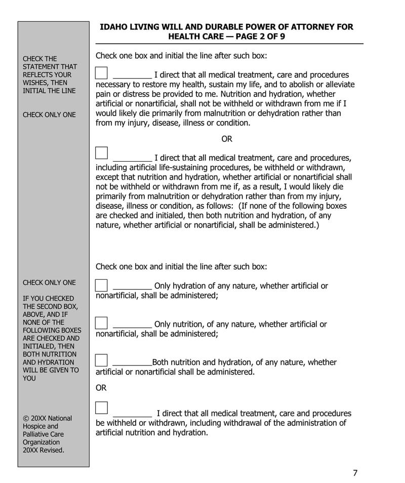 Free Living Will Forms Templates Advance Directive 