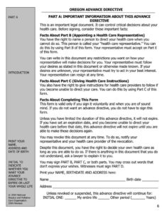 Free Living Will Forms Templates Advance Directive