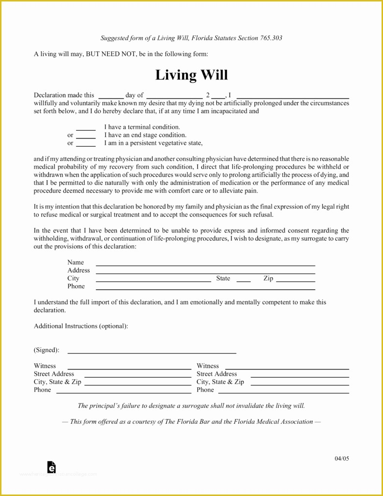 State Of Georgia Living Will Form - Living Will Forms Free Printable