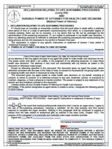 Free Medical Power Of Attorney Iowa Form Living Will