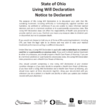 Free Ohio Living Will Declaration Advance Directive