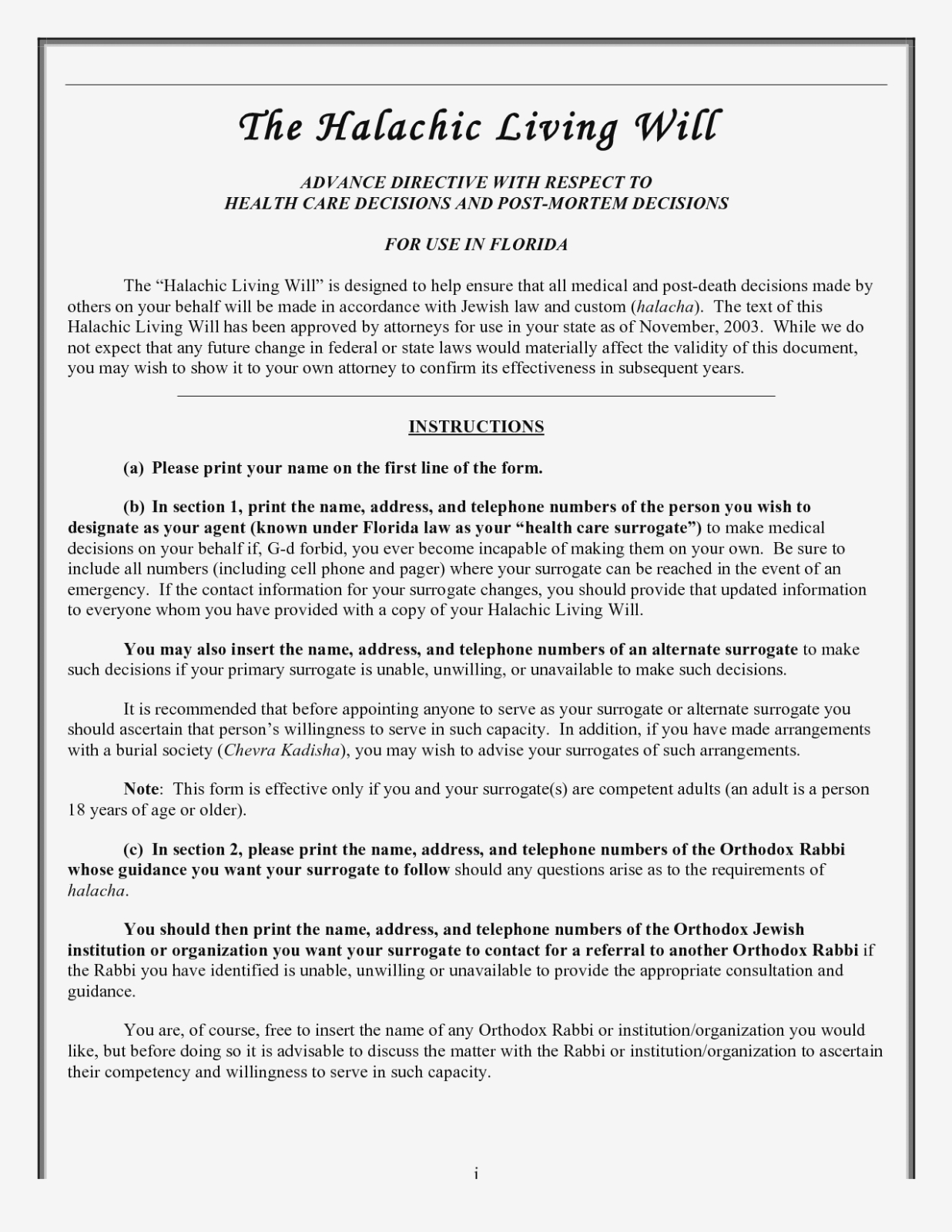 Free Online Printable Living Wills Free Printable