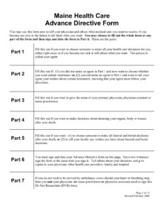 Free Printable Advance Directive Form Free Printable