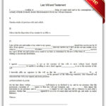 Free Printable Last Will And Testamant Simple Form GENERIC