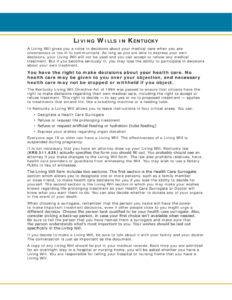 Free Printable Living Will Form Kentucky 2 Important Facts