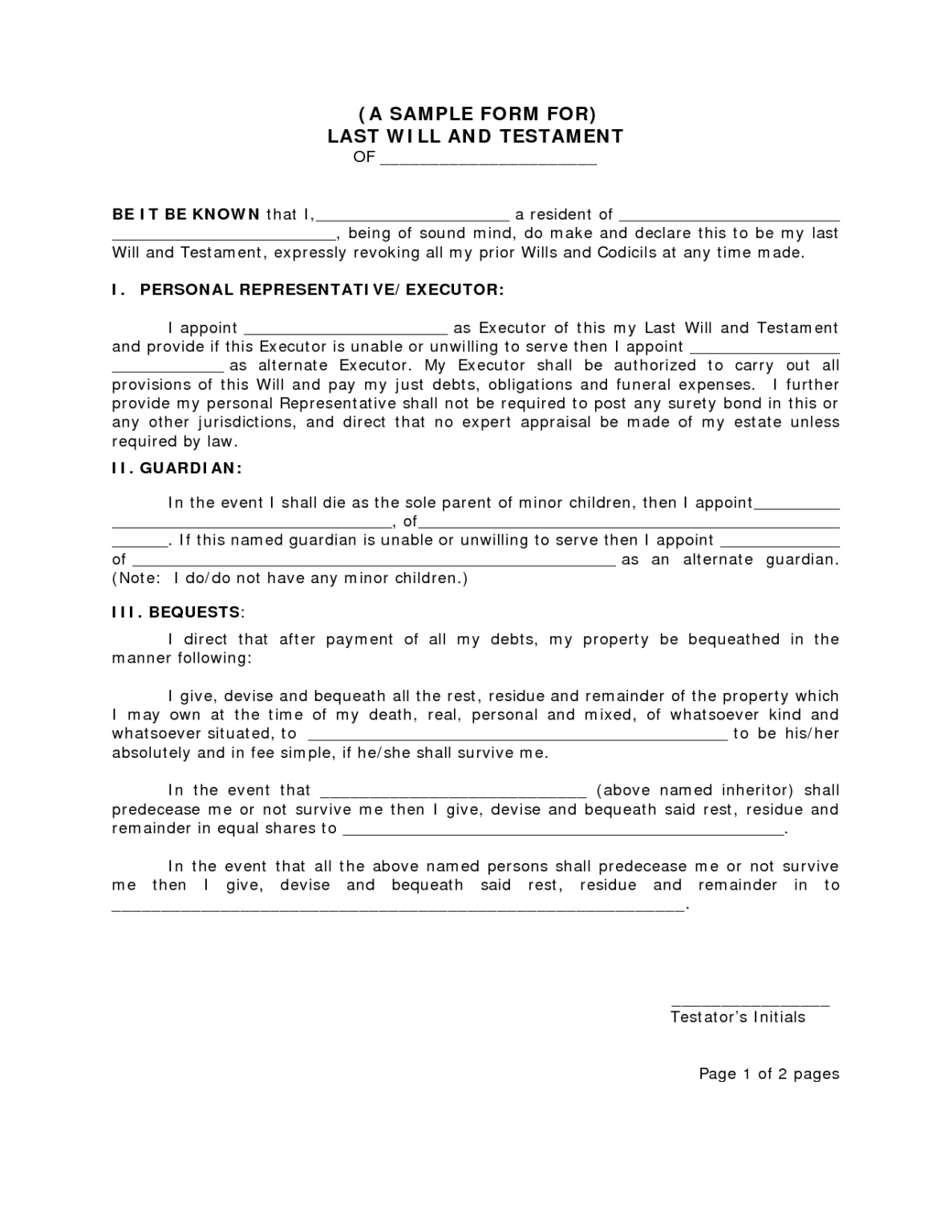 Free Printable Living Will Forms Florida Free Printable – Living Will ...