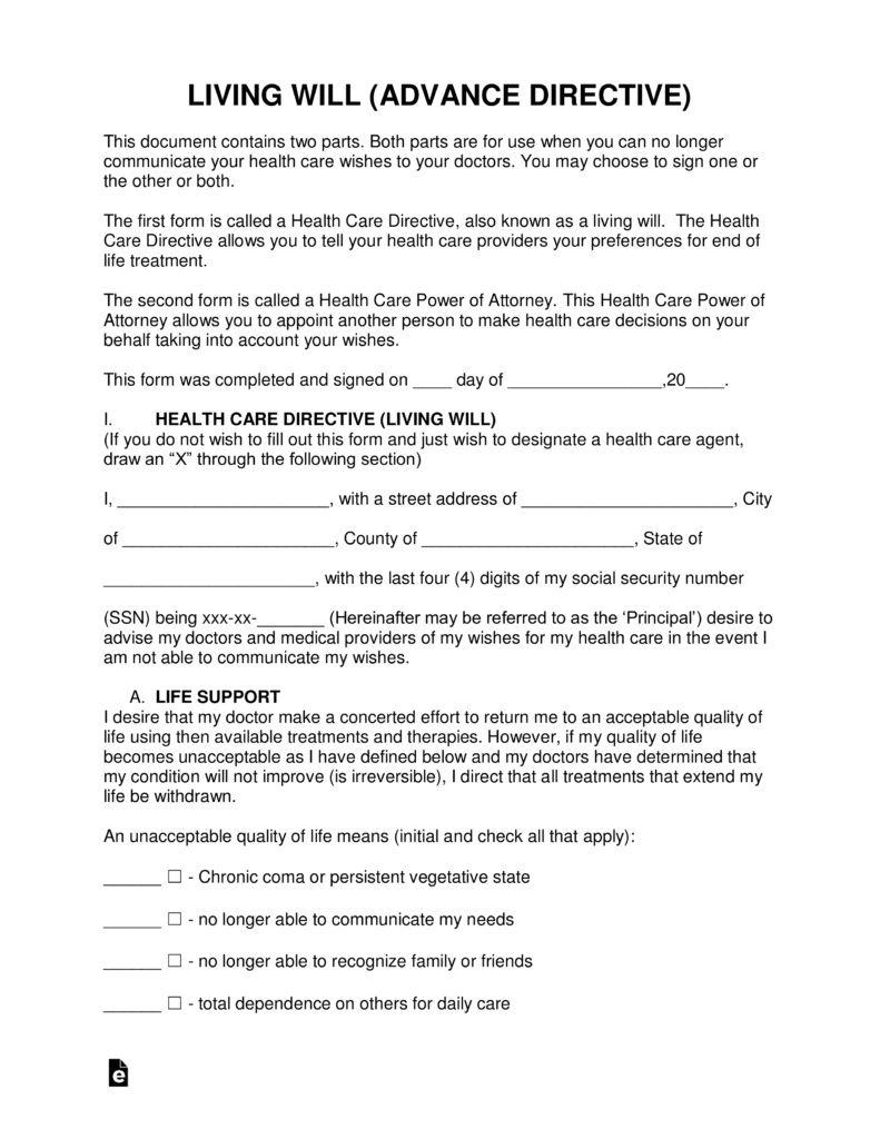 9 Sample Living Wills PDF Sample Templates Living Will Forms Free