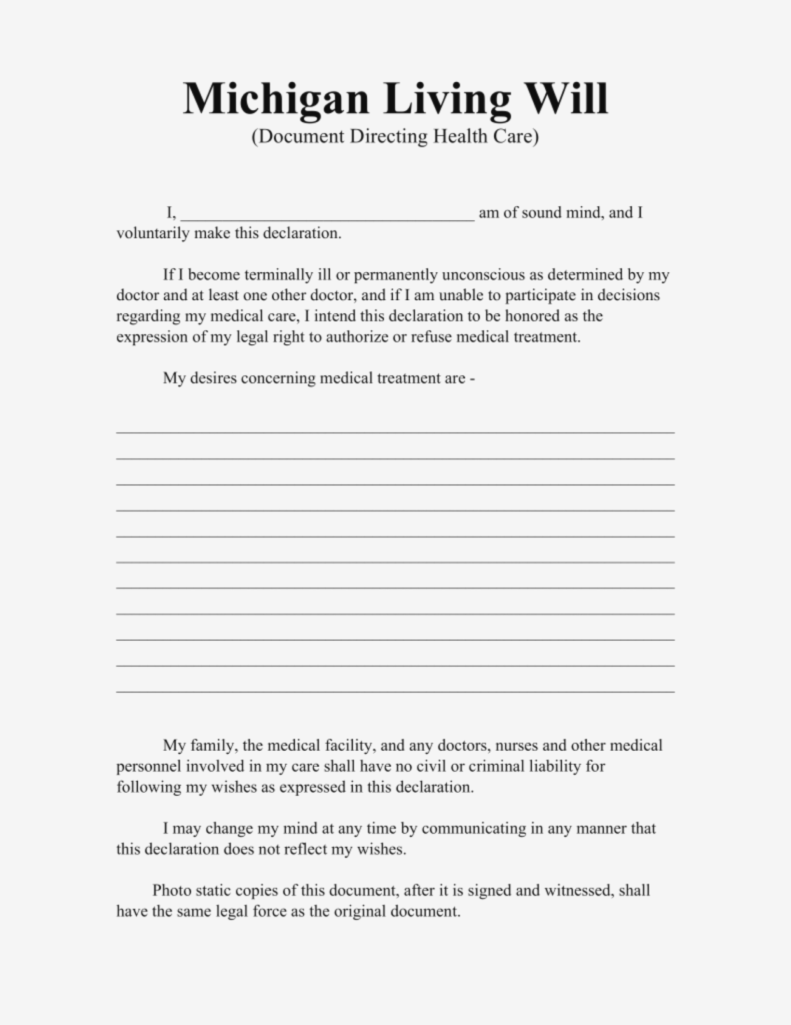 Free Printable Living Will Forms Washington State Printable Free 