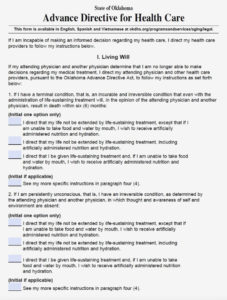 Free Printable Living Will Forms Washington State Free