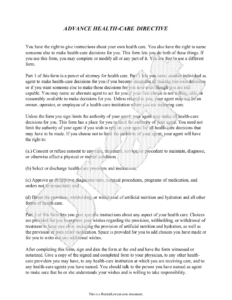 Hawaii Living Will Form Template with Sample