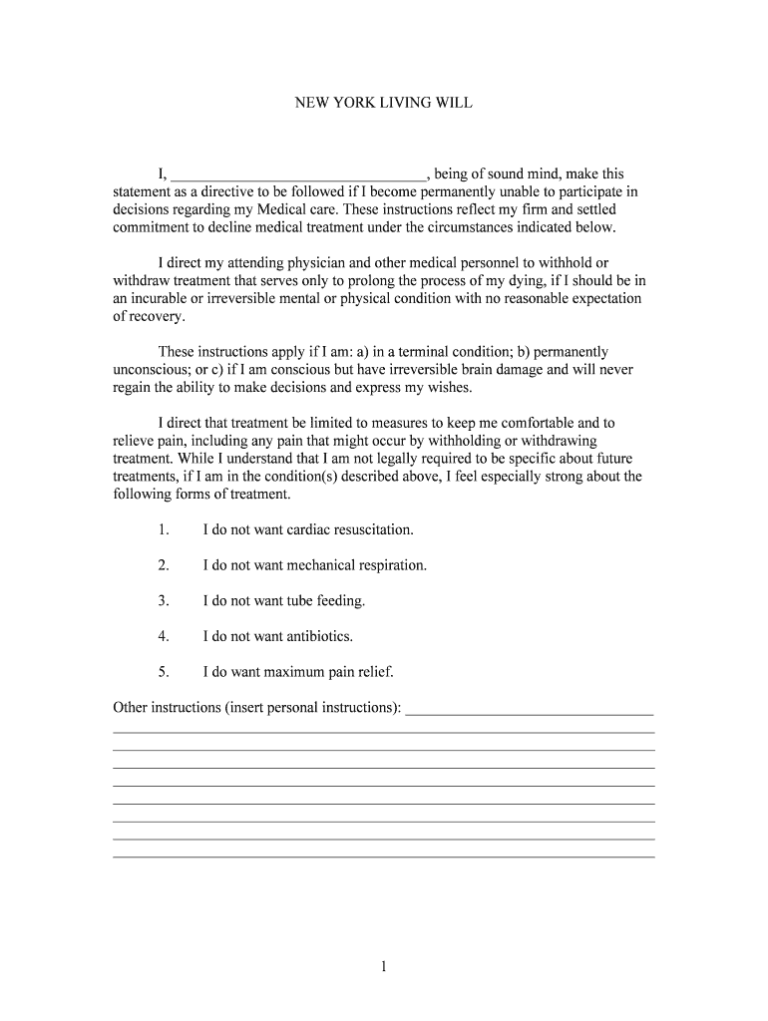 Health Care Proxy Form Fill Online Printable Fillable Living Will