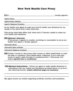 Health Care Proxy Form New York City Edit Fill Sign