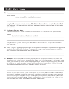 Health Care Proxy Form New York Free Download