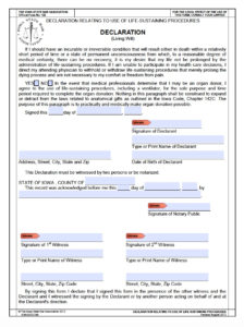 Iowa Living Will Form Advance Directive Living Will