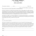 Living Will Declaration Free Download