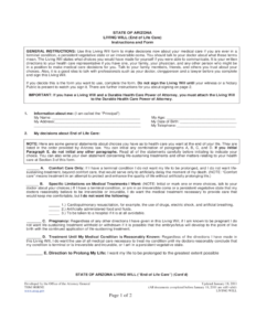 Living Will Form Arizona Free Download