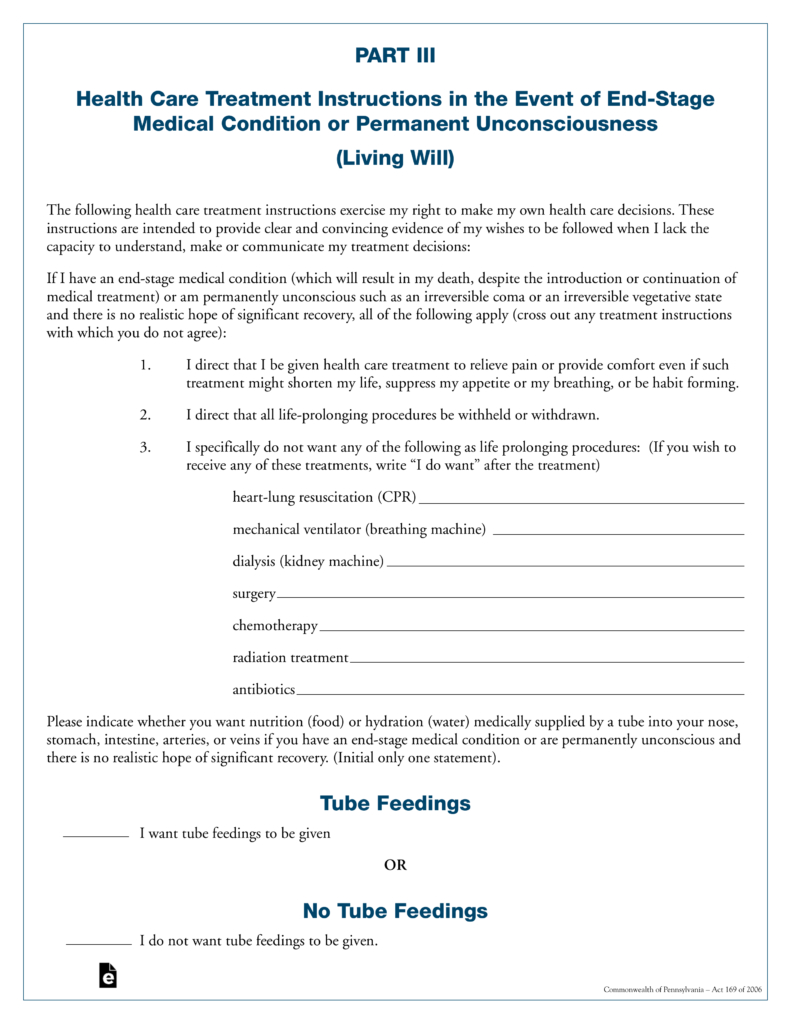 Free Printable Blank Living Will Forms Printable Forms Free Online