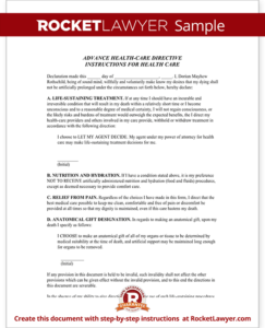 Living Will New Mexico NM Advance Directive Form with