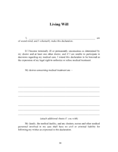 Michigan Living Will Form Fillable PDF Free Printable