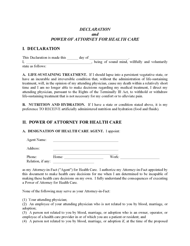 Minnesota Living Will Form Free Printable Legal Forms – Living Will ...