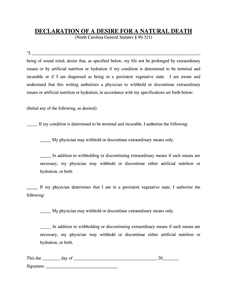 Nc Living Will Pdf Fill Online Printable Fillable Living Will Forms 