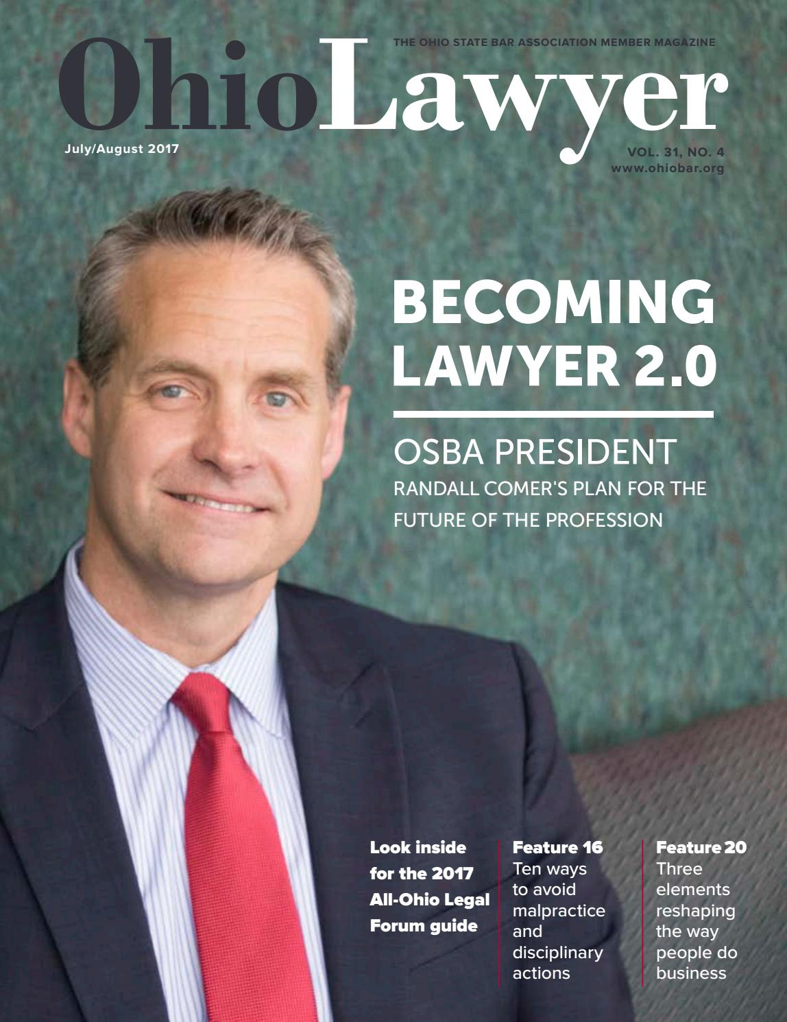 Ohio Lawyer July August 2017 Issue By Ohio State Bar 