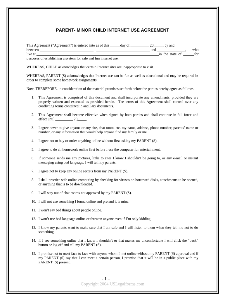 Parent Minor Child Doc Template PDFfiller