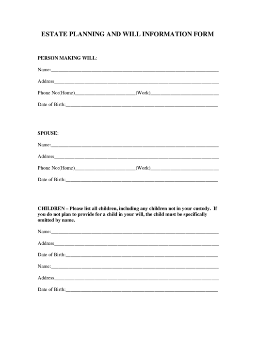 Living Will Estate Planning Forms Living Will Forms Free Printable